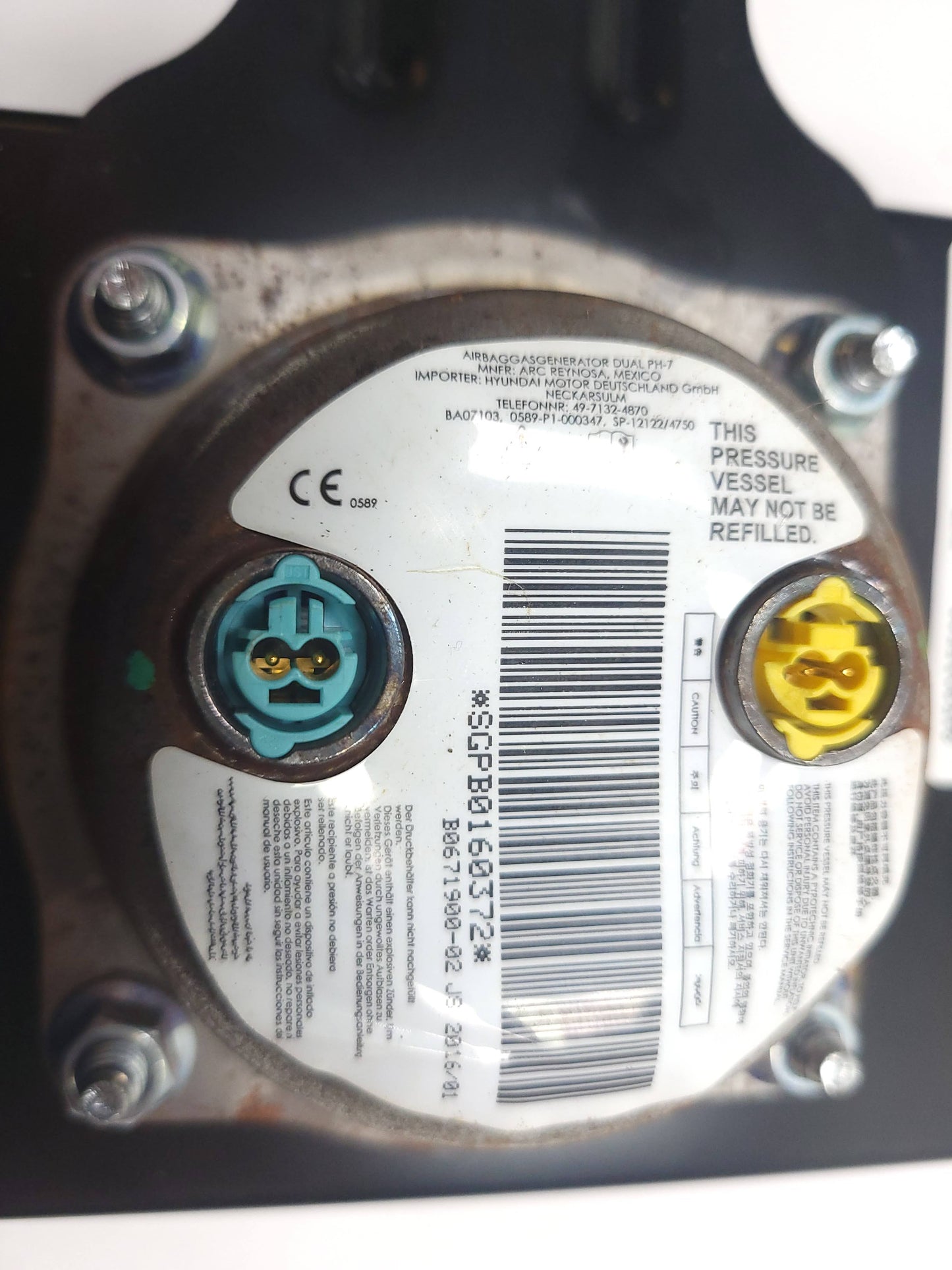 2017-2018 Hyundai Elantra Gt Dash Dashboard Air Bag SRS Airbag Right Passenger OEM