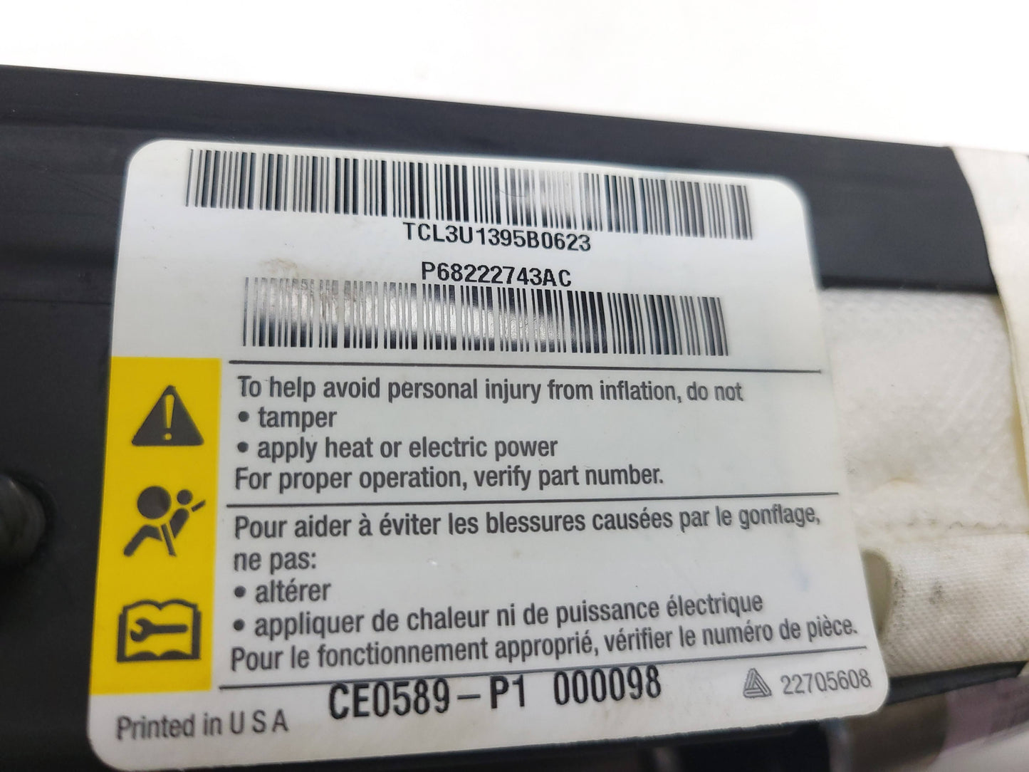 2014-2017 Chrysler 300s Curtain Air bag SRS Airbag Left Driver Side OEM