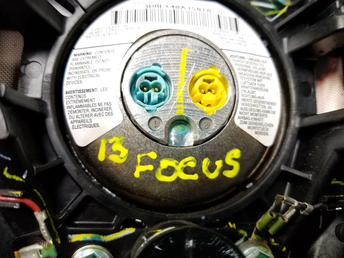 12 - 14 Ford Focus Steering Wheel Driver Airbag Left SRS Air Bag OEM