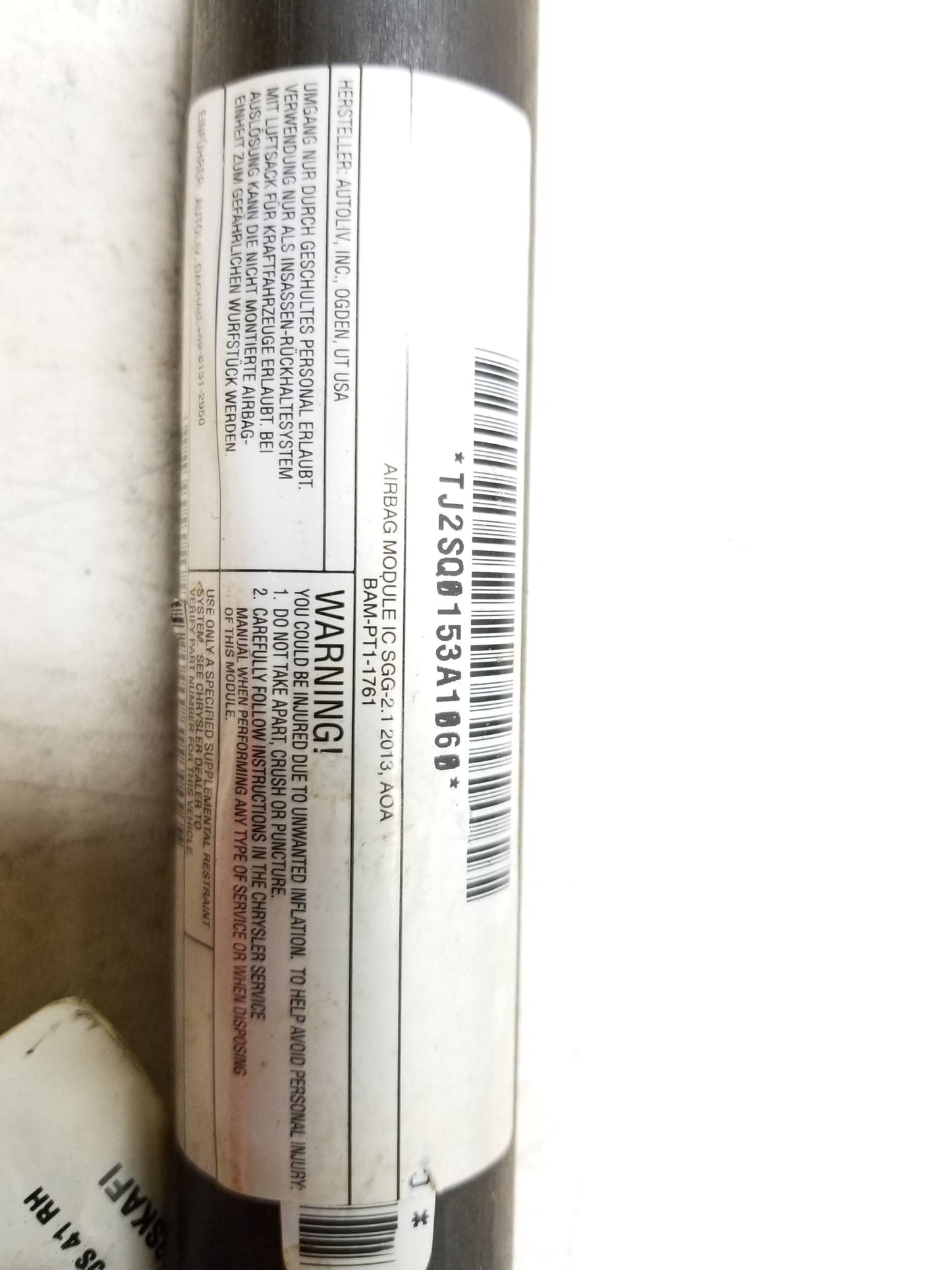 2011-2013 Chrysler 200 Curtain Air bag SRS Airbag Right Passenger Side OEM