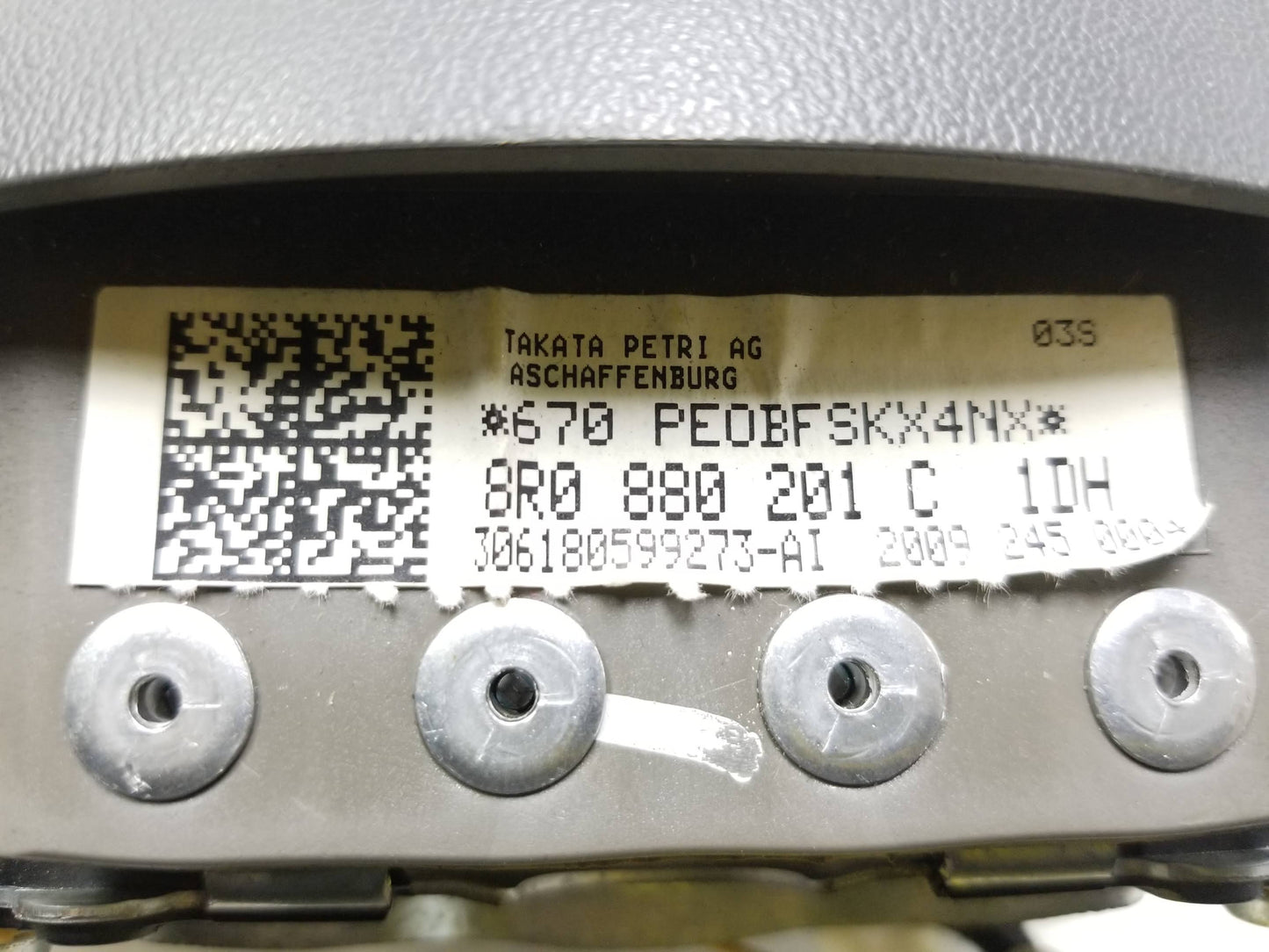 2009 - 2012 Audi Q5 Steering Wheel Air Bag SRS Airbag OEM