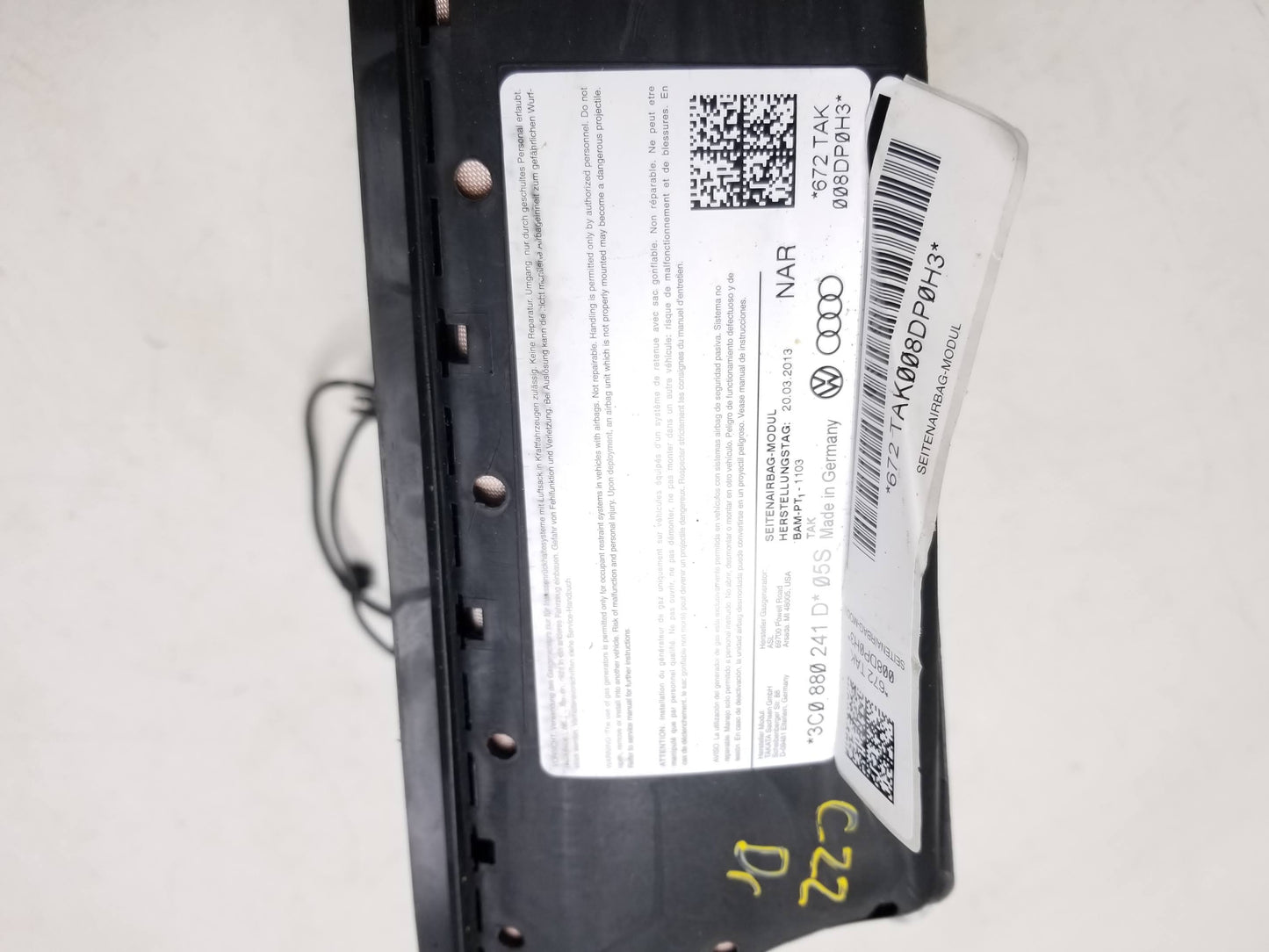 2010 - 2014 VW Golf GTI Seat Air Bag SRS Airbag Left Driver Side OEM