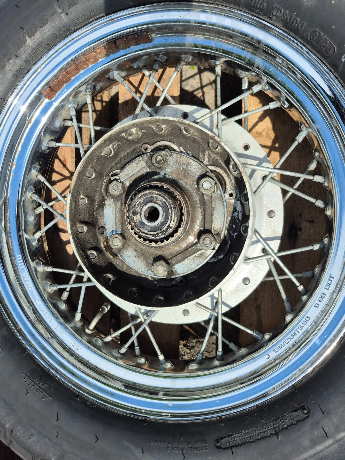 1999 Yamaha V Star Xvs650 Classic Wheel Rim & Tire Front & Rear *straight* OEM