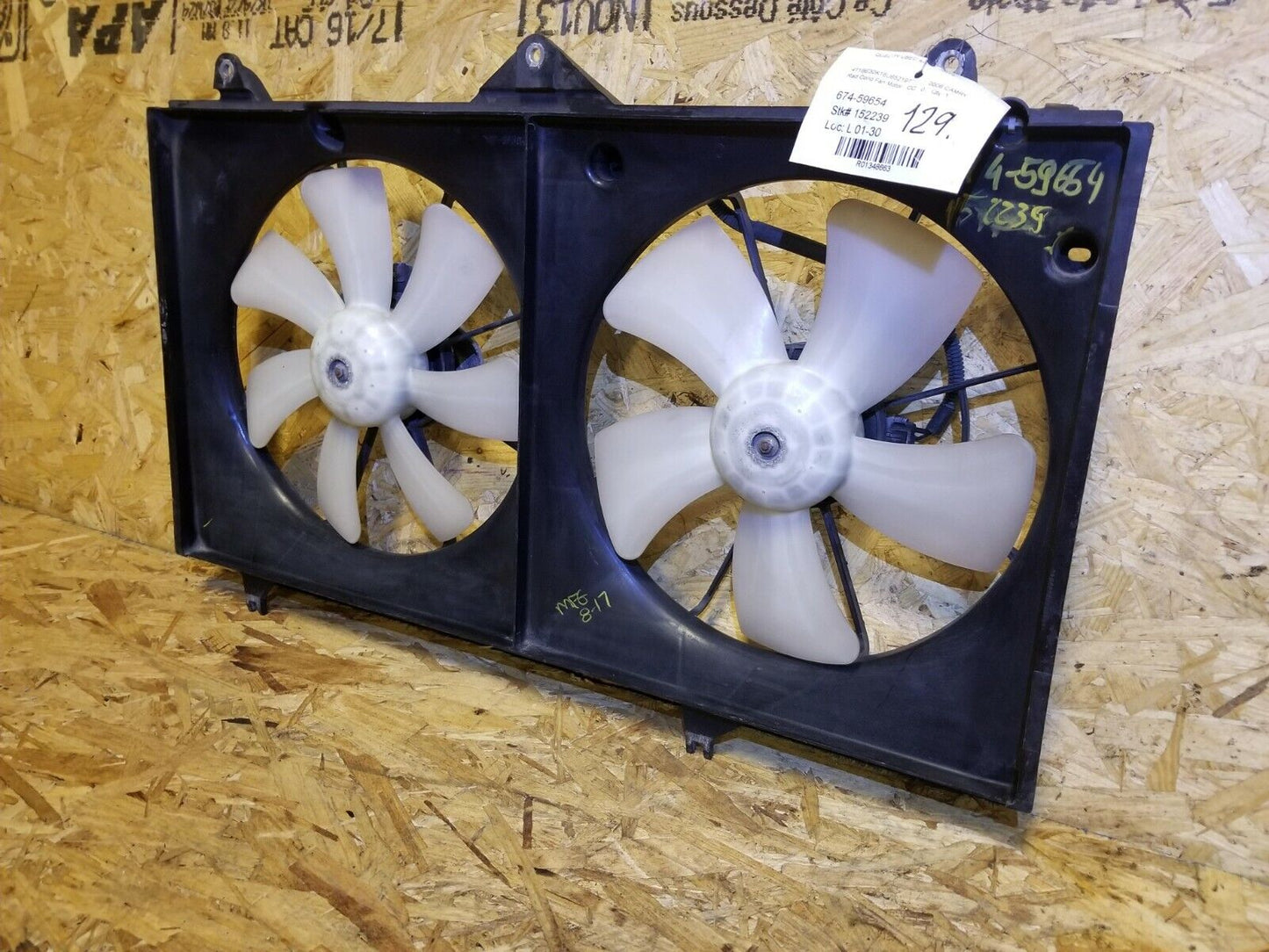 01-06 Toyota Camry Radiator Fan Cooling Motor Assembly Behind Radiator 2.4l OEM