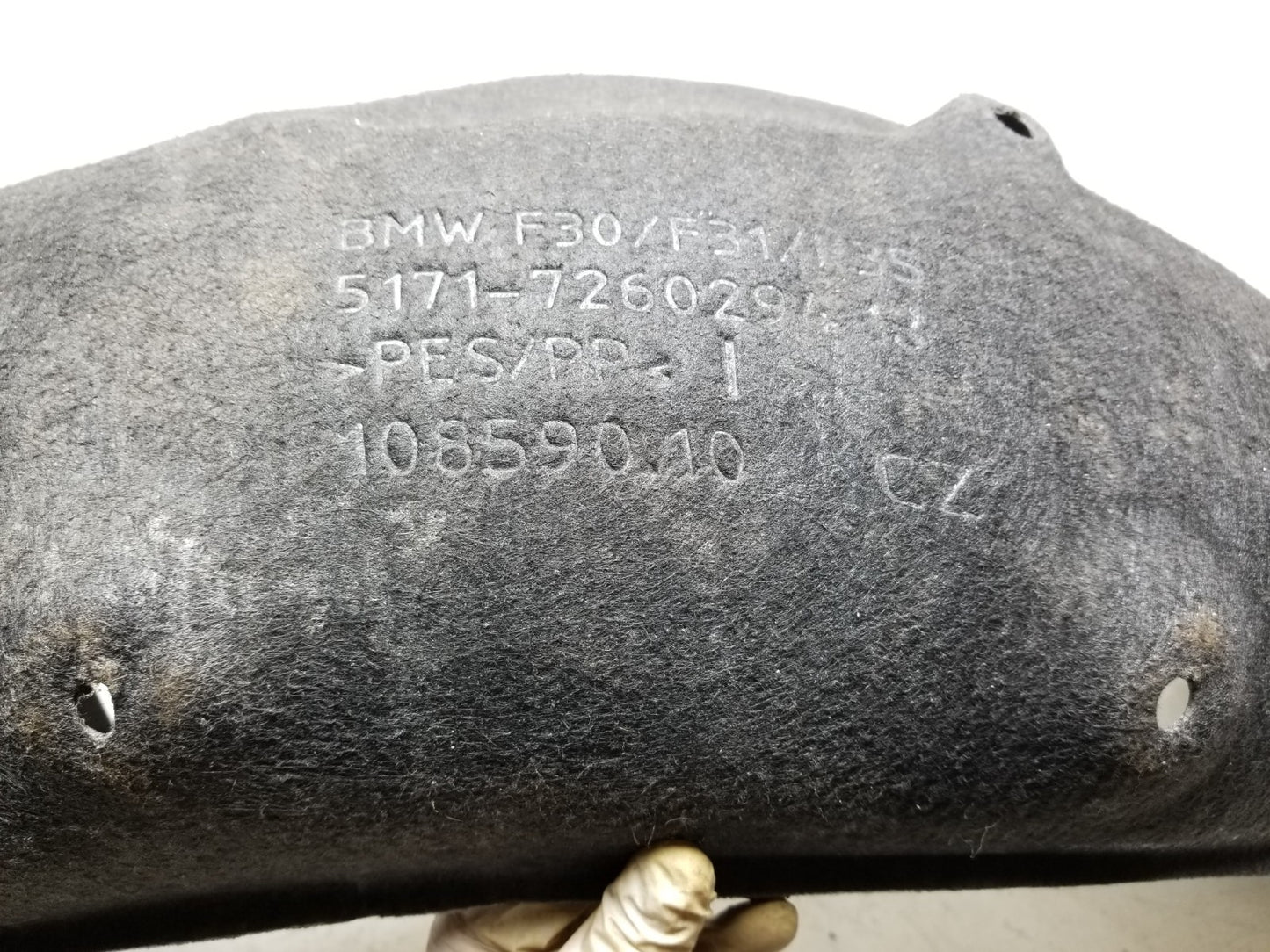 2012 - 2018 BMW 330xi F30 Rear Fender Liner Splash Passenger Side Right OEM