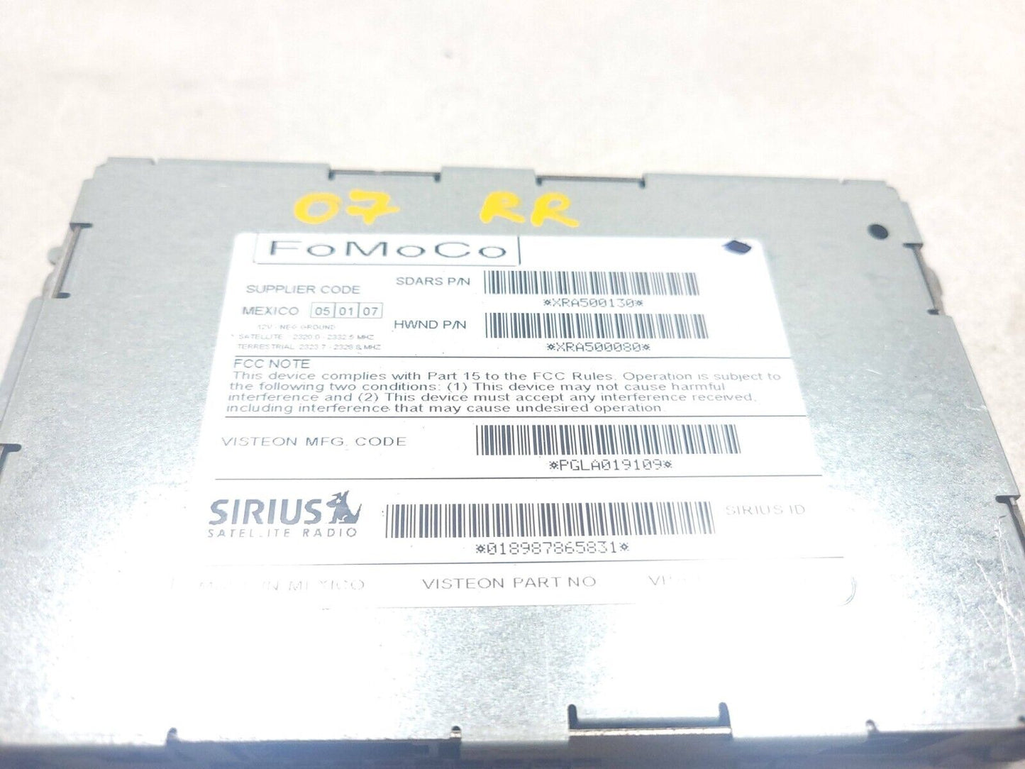 2006-2009 Range Rover Sirius Radio Tuner Receiver Xra500080 OEM