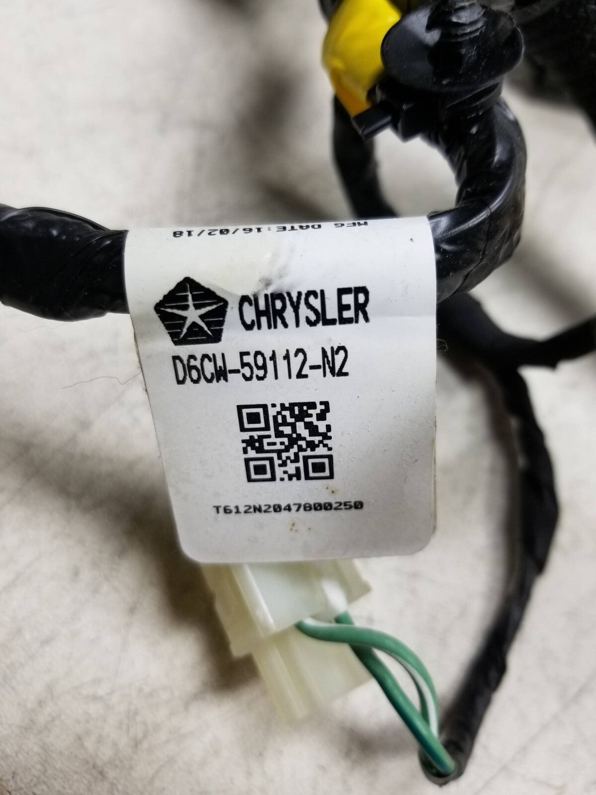 2016 - 2022 Dodge Durango Front Passenger Seat Wire Harness OEM