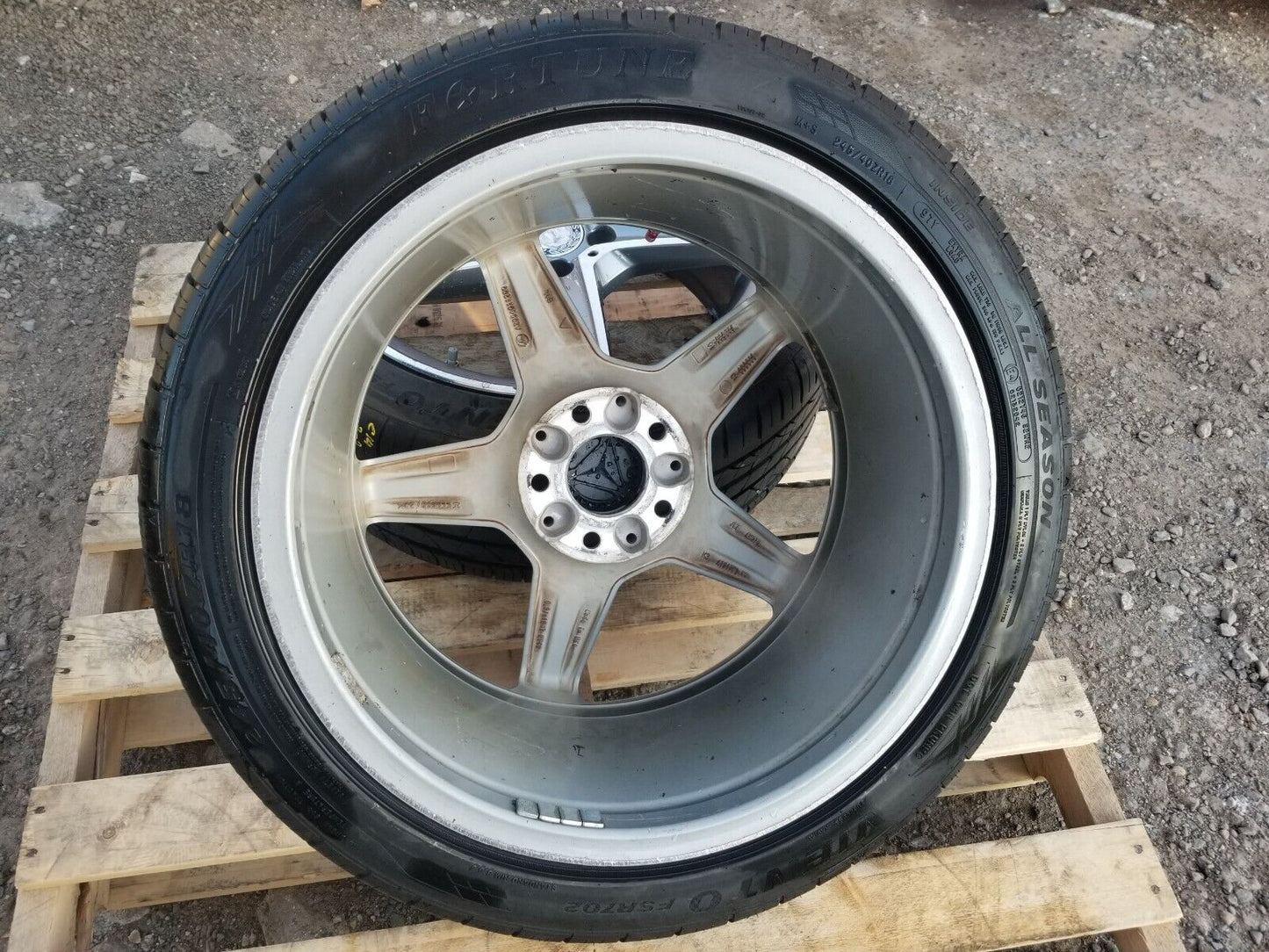 2015-2020 Mercedes C300 W205 Amg Wheel Rim R18 W/ Tire 245/40zr18 8/32" Pair OEM