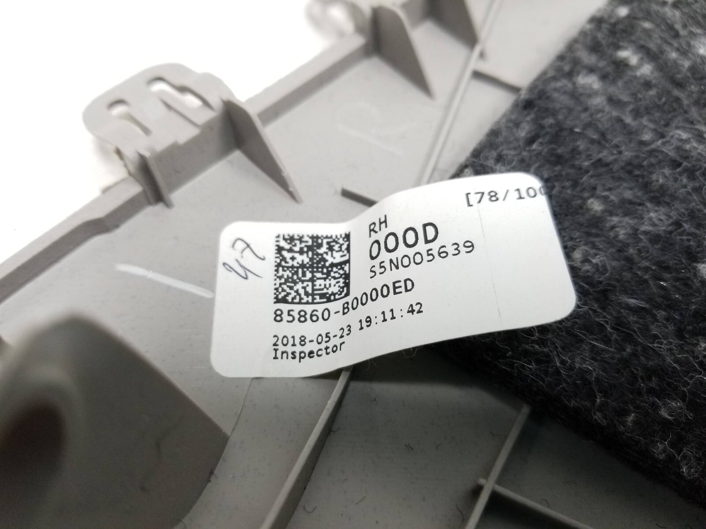 17 18 Kia Forte Rear Upper Quarter Trim Left & Right  OEM