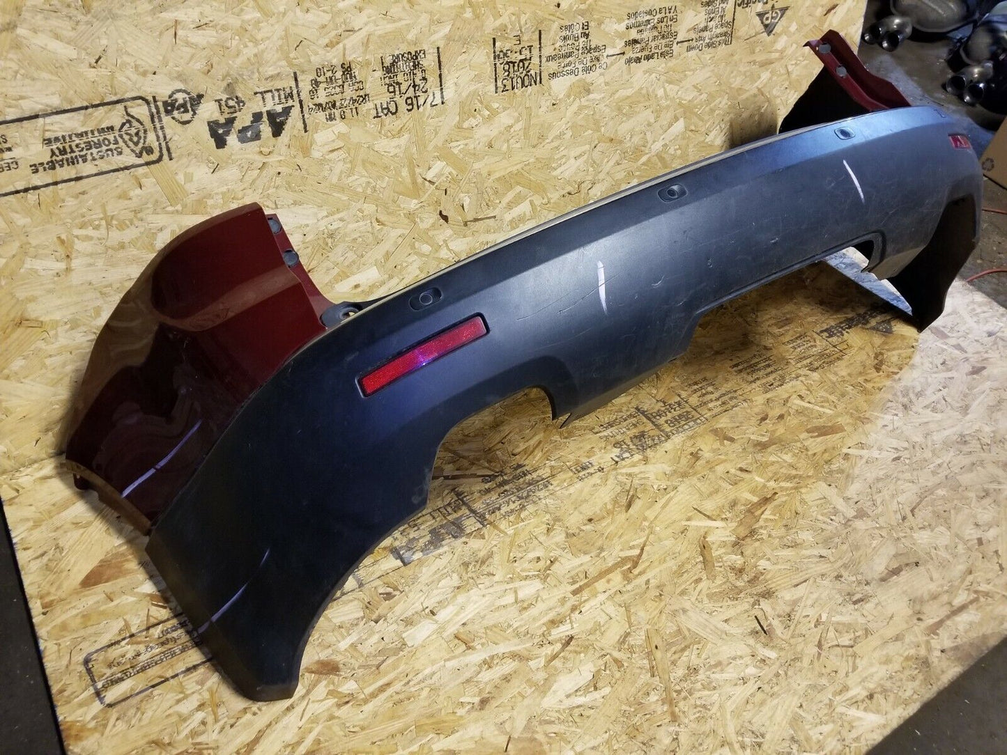 07 08 09 10 11 12 GMC Acadia Rear Bumper Cover W/ Park Sensors (red U301n) OEM