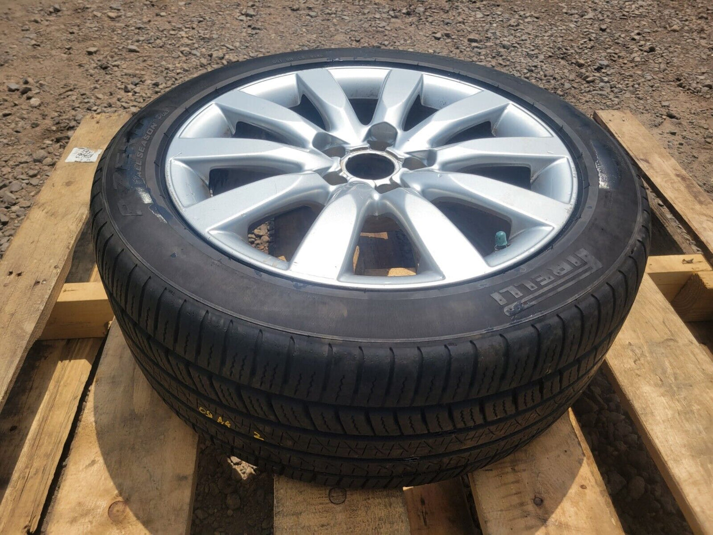 06-09 Audi A4 Wheel Rim W/ Tire Pirelli P Zero 245/45r17 Pair Two OEM