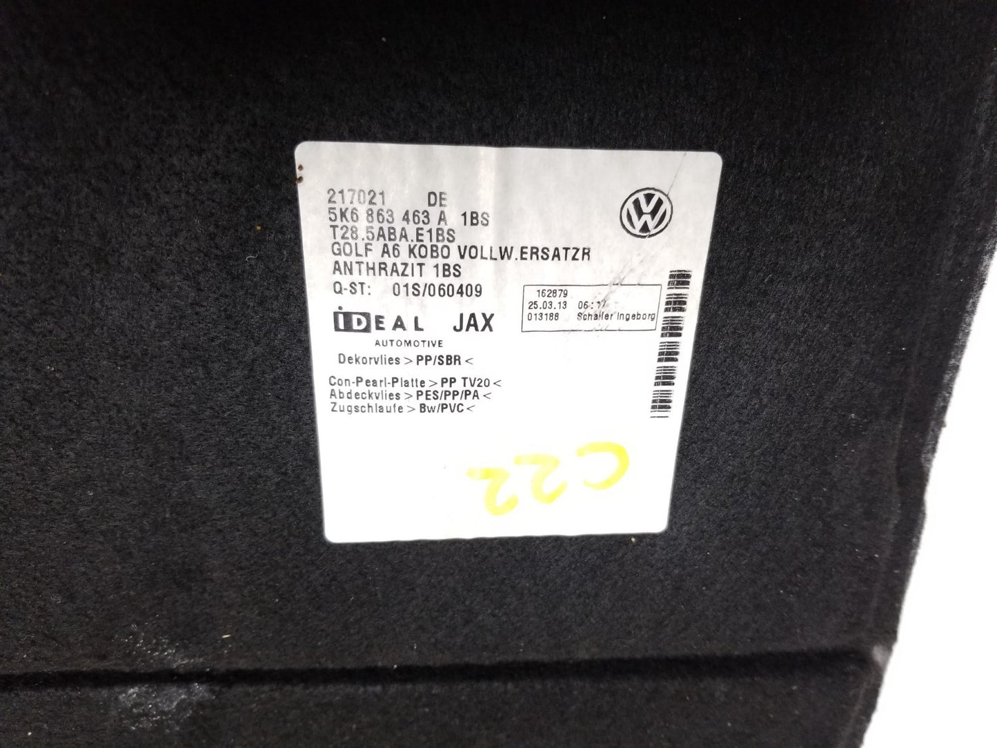2010 - 2014 VW Golf GTI Floor Cover Trunk OEM
