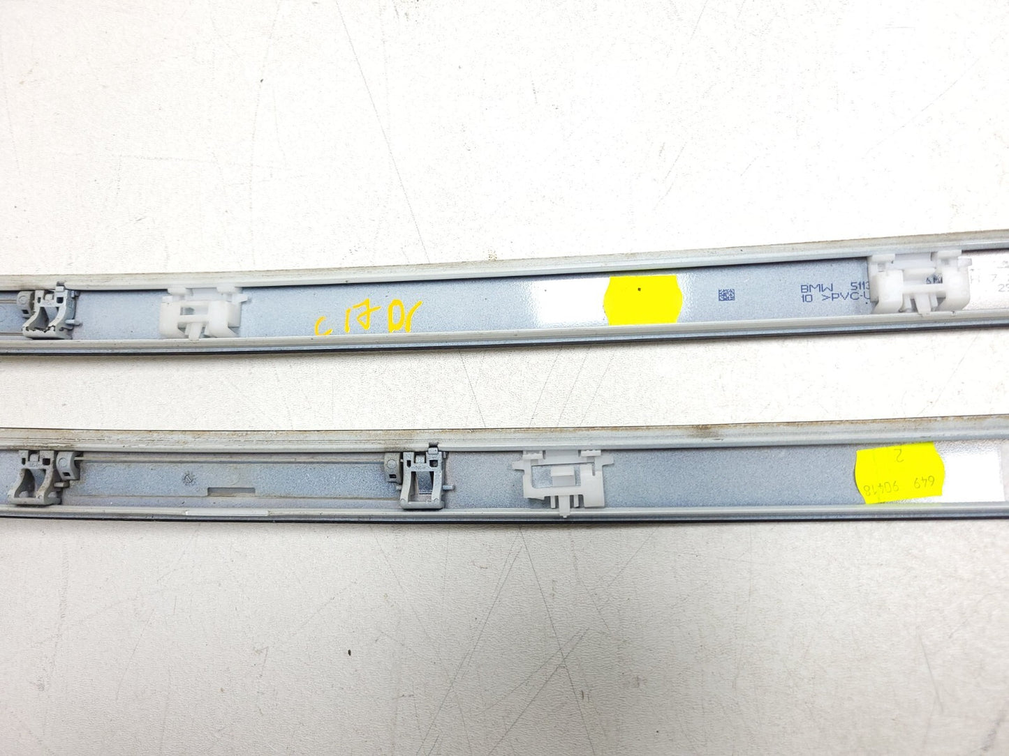 13-18 BMW 330xi F30 Sedan Roof Rack Rail Molding Trim Pair White OEM β