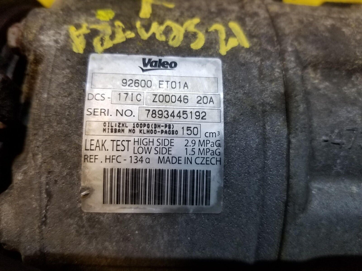 07 - 12 Nissan Sentra A/c Compresor 2.0l OEM