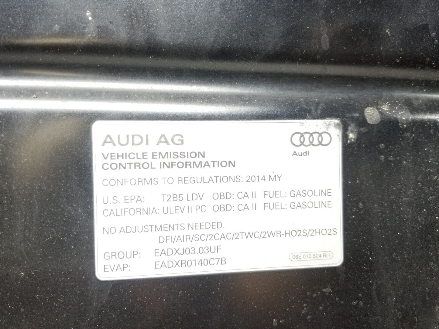 12 13 14 15 16 17 Audi A6 Hood Bonnet OEM Color Code "l8l8" L8/z9y ✅