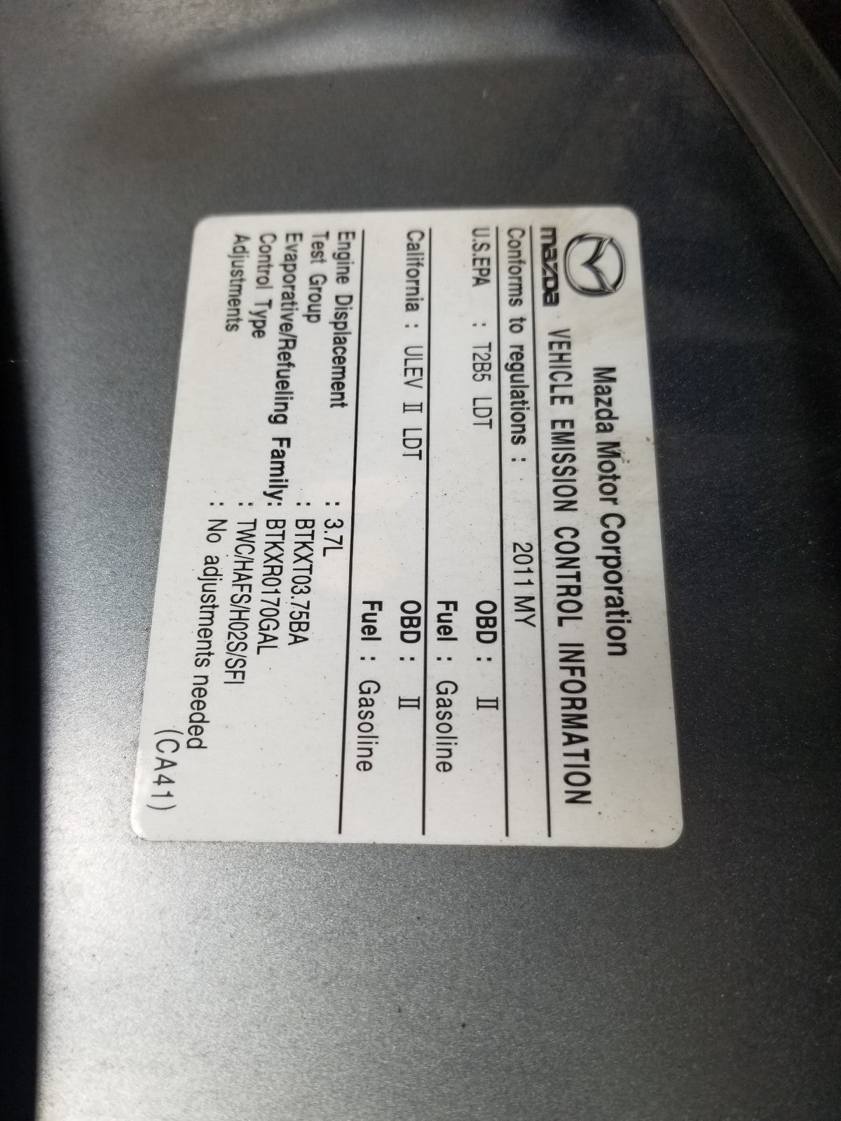 2011 Mazda Cx-9 Hood Panel OEM