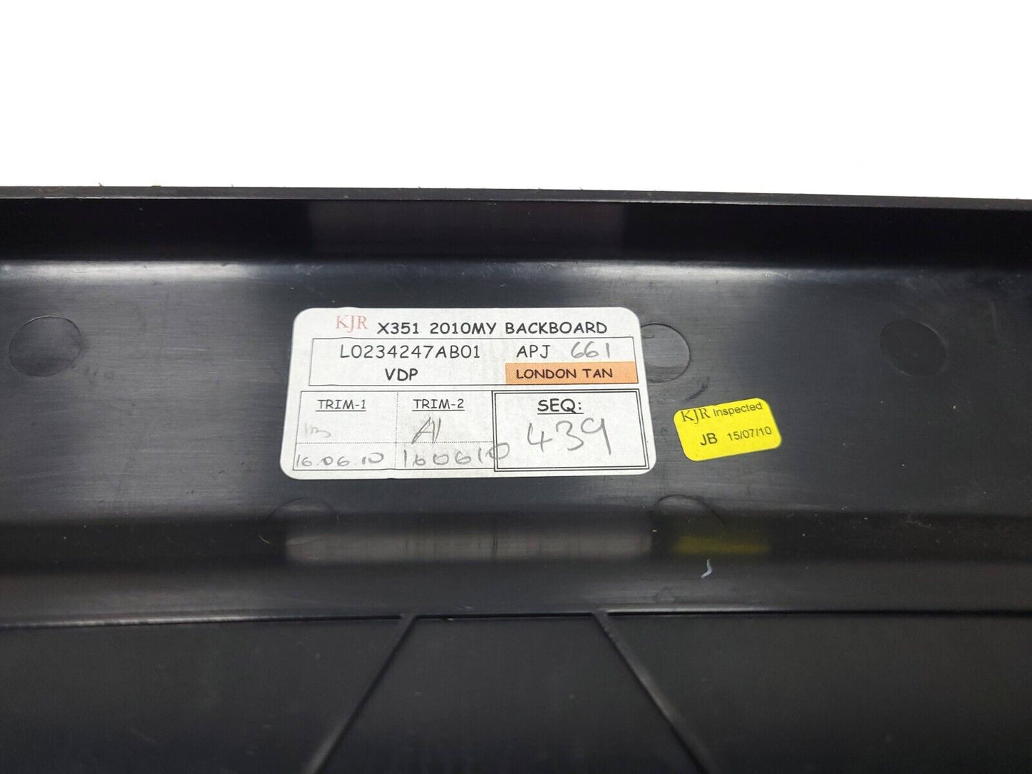 2010-1019 Jaguar XJ Front Seat Back Cover Trim Panel  Passenger Right OEM