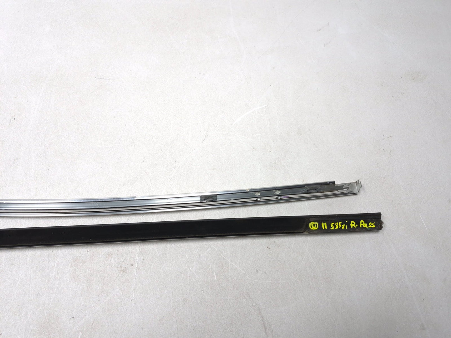 2011 BMW 535i F10 Rear Door Window Belt Molding Passenger Side Right OEM