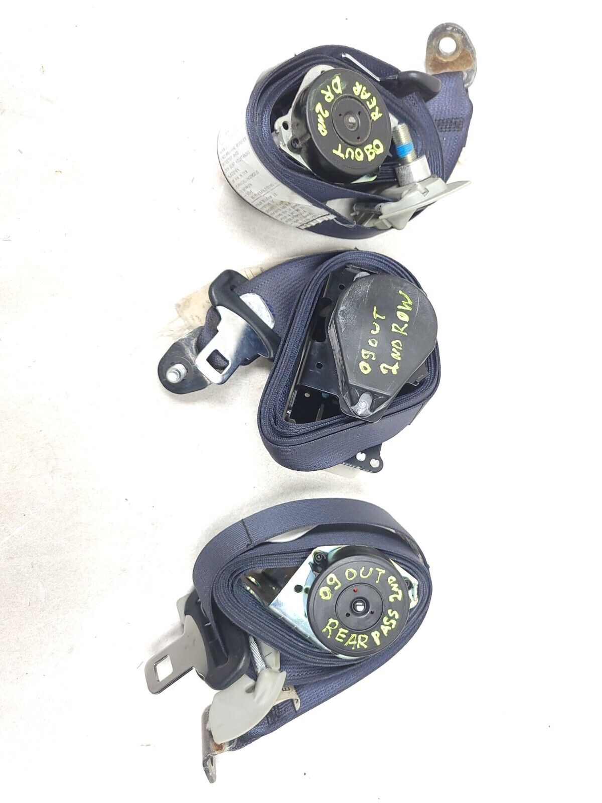 2007-2013 Mitsubishi Outlander 2nd Rear Seat Belt Retractor 3pcs OEM