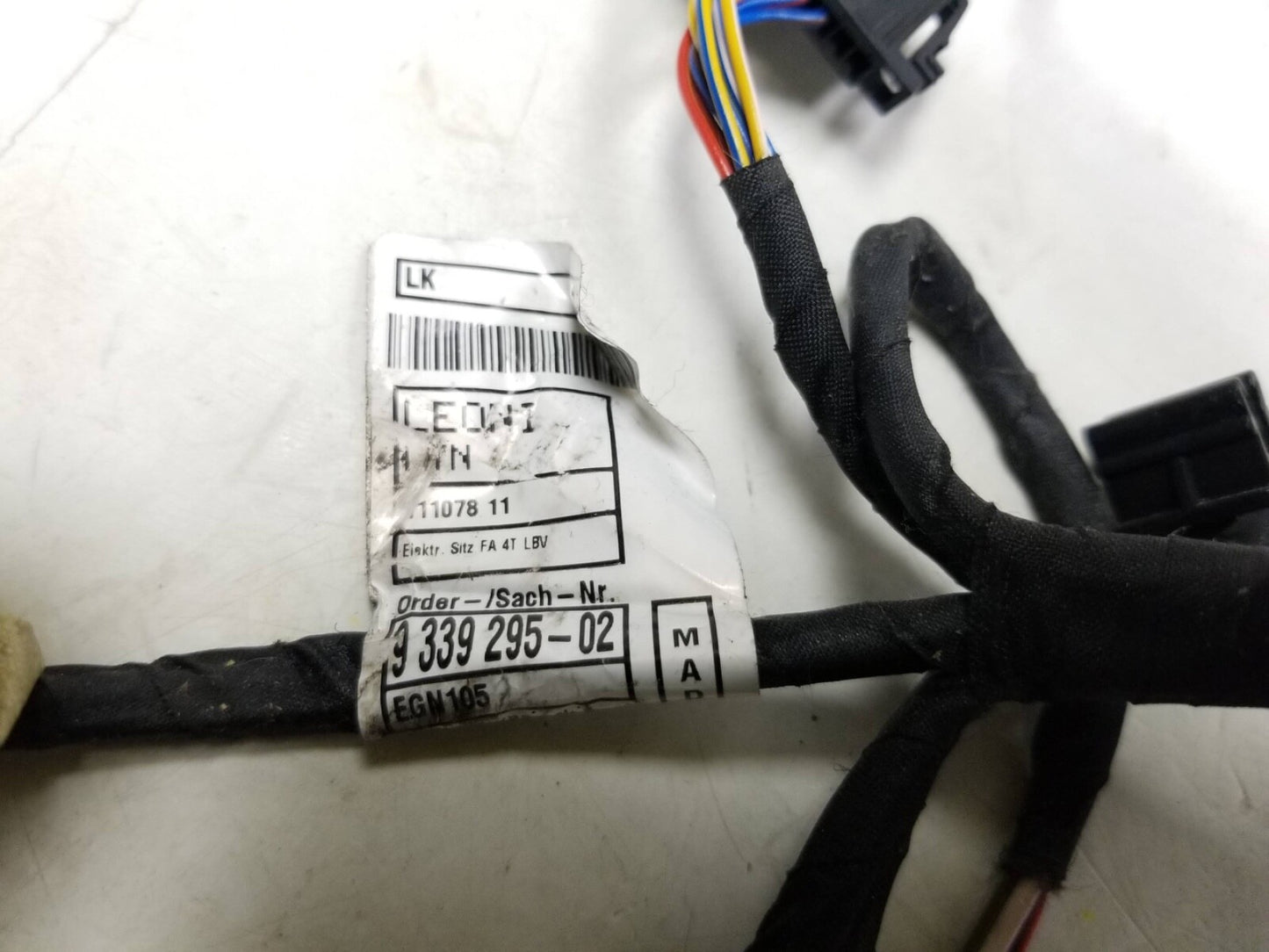 2013 - 2018 BMW 330xi F30 Seat Wire Wiring Harness Front Driver Side Left OEM