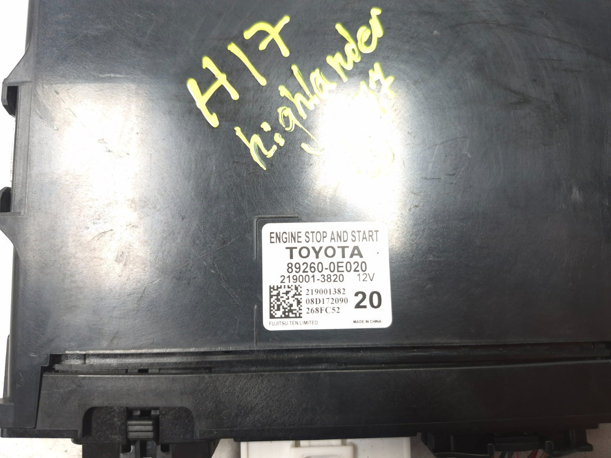 2017 Toyota Highlander Engine Start Stop Control Module OEM