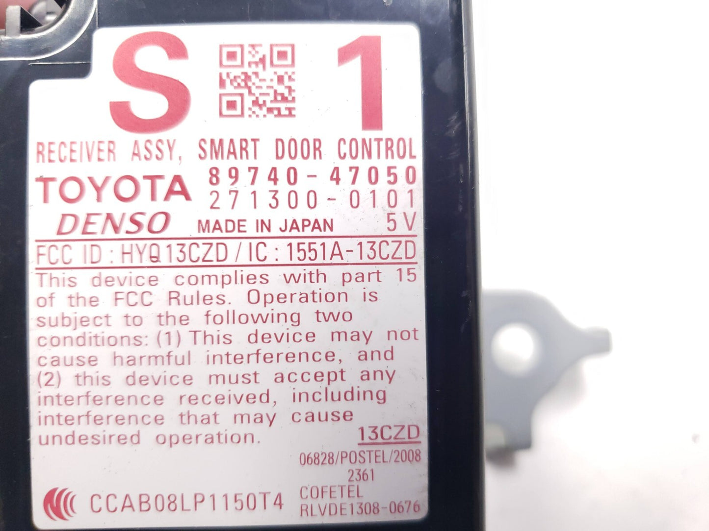 10 11 12 13 14 15 Toyota Prius Smart Door Receiver Control Unit Module OEM