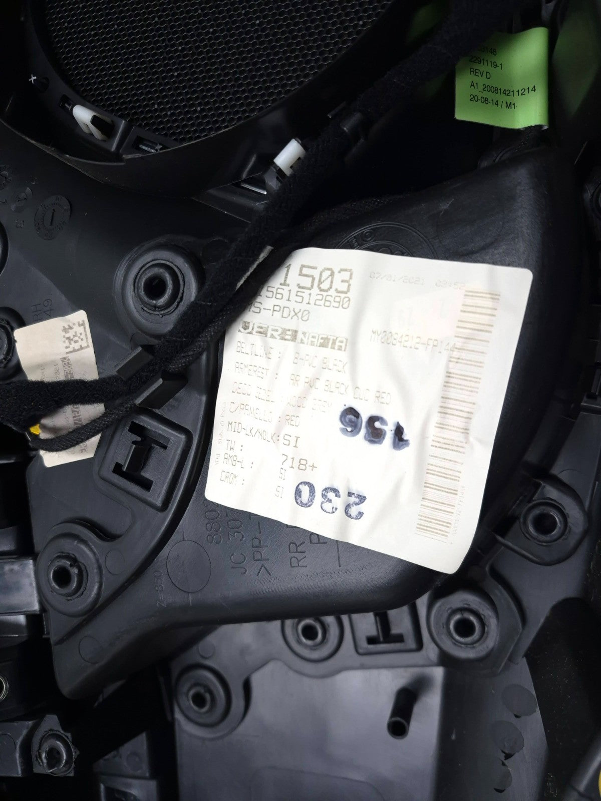 2021 Alfa Romeo Giulia Rear Door Panel Trim Passenger Side Right Oem✅