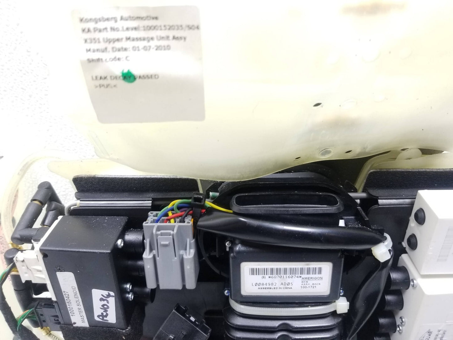 10 11 12 13 Jaguar XJ Front Driver Seat Lumbar Motor Pad W/cooling 0084982ad OEM