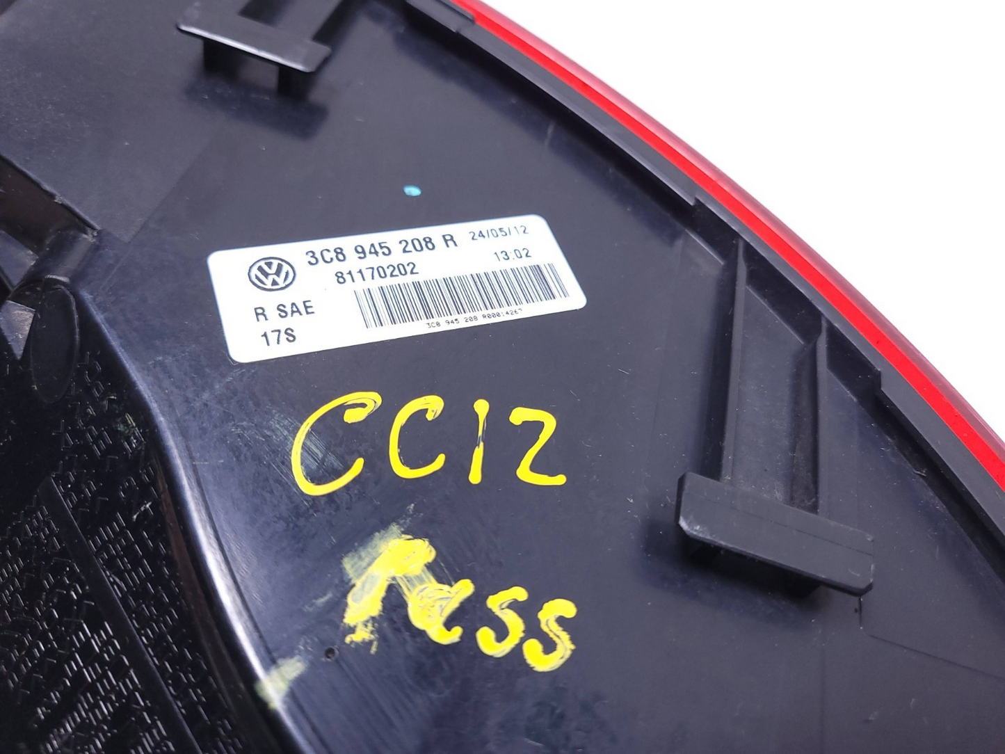 2013 Volkswagen Cc Tail Light Lamp Rear Passenger Side Right OEM