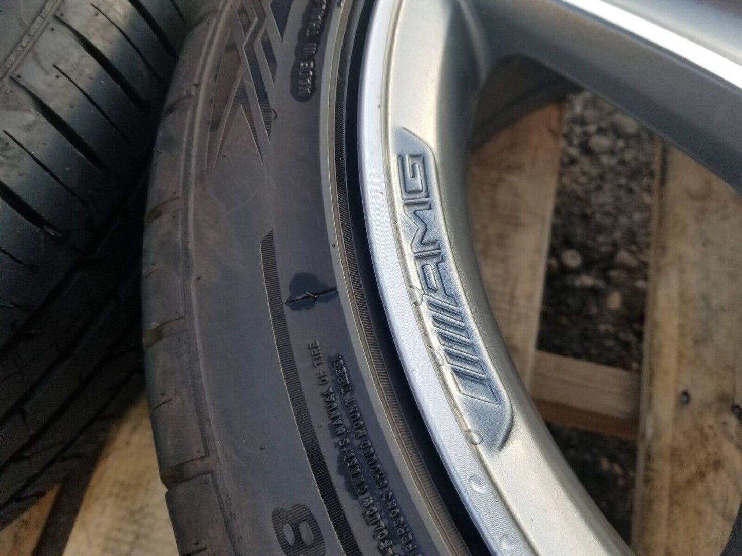 2015-2020 Mercedes C300 W205 Amg Wheel Rim R18 W/ Tire 245/40zr18 8/32" Pair OEM