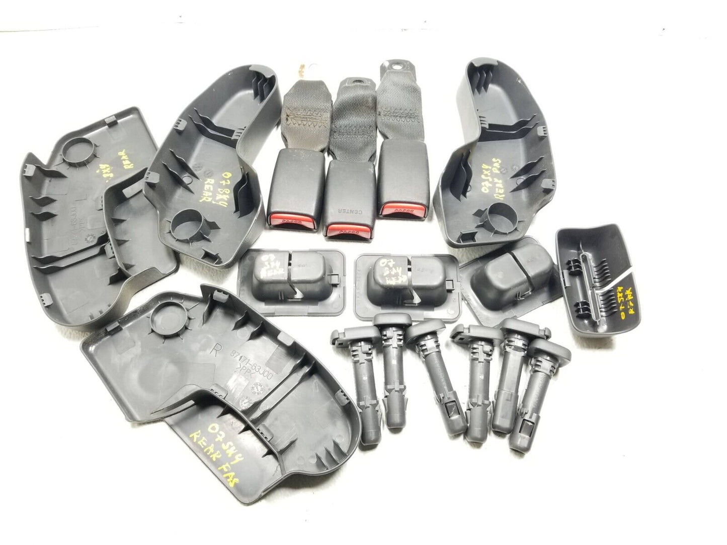 2007 - 2013 Suzuki Sx4 Rear Seat Trim & Seat Belt Buckle & Guide Set OEM