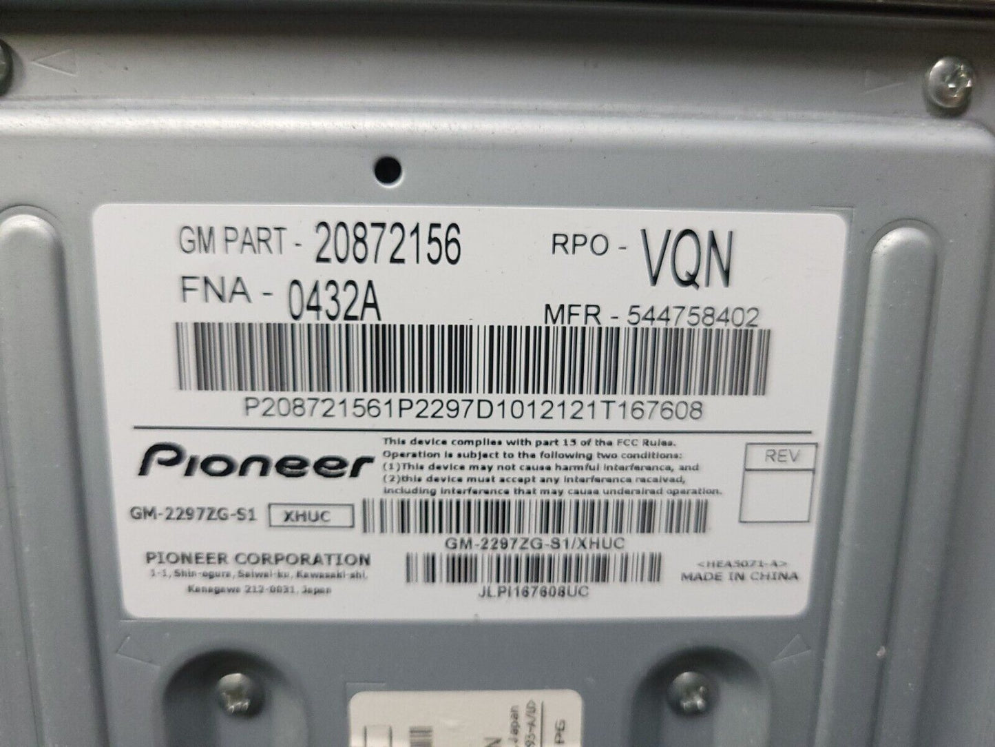 10-15 Chevrolet Equinox Pioneer Radio Audio Amplifier 20872156 OEM