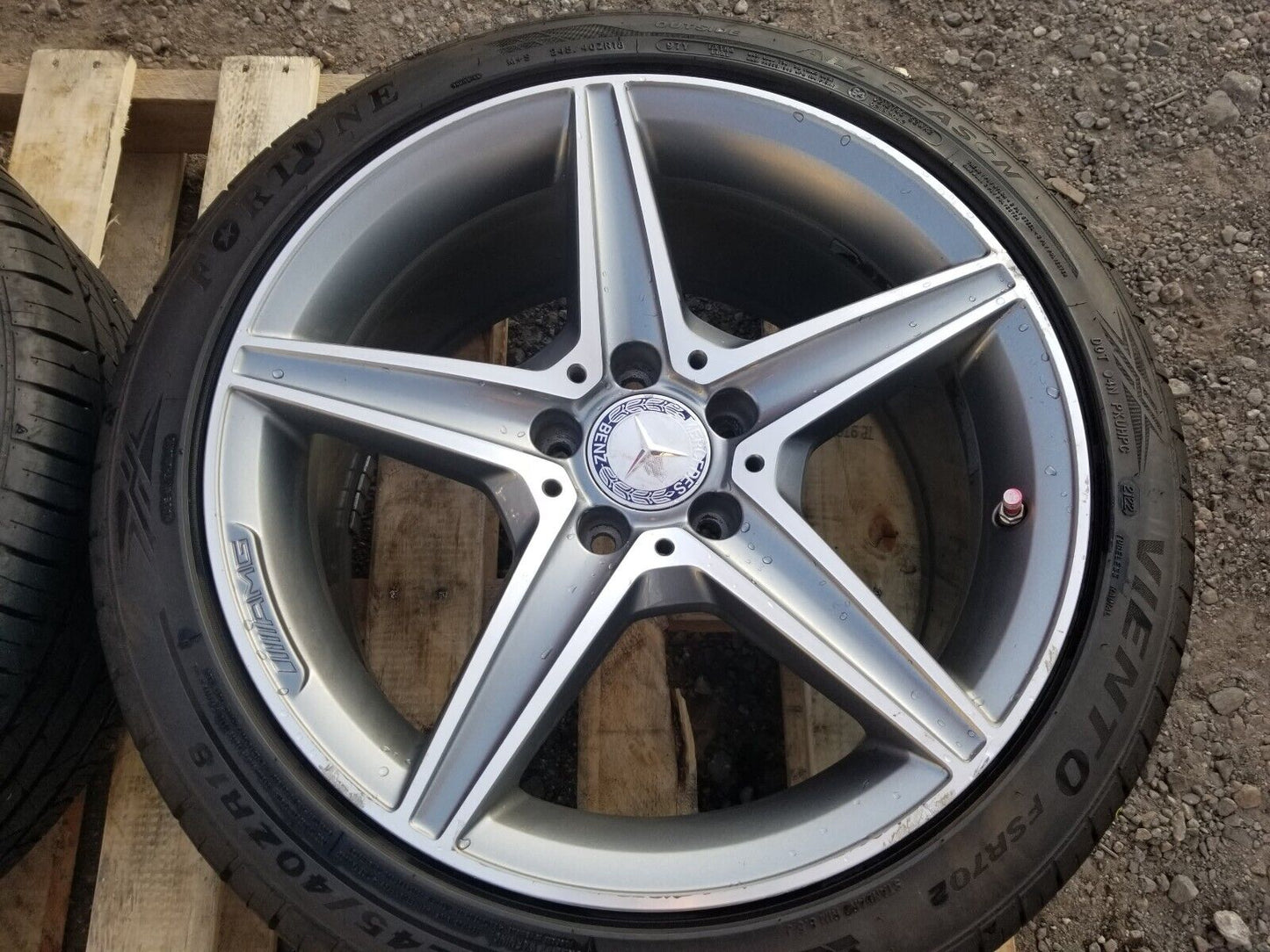 2015-2020 Mercedes C300 W205 Amg Wheel Rim R18 W/ Tire 245/40zr18 8/32" Pair OEM