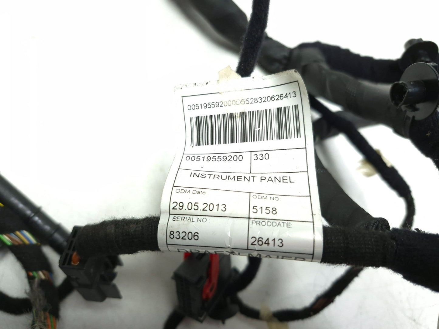 2014 Fiat 500l Dashboard Instrument Panel Wiring Harness OEM