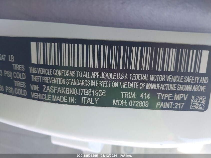 2017-2023 Alfa Romeo Stelvio Door Window Glass Rear Driver Side Left OEM