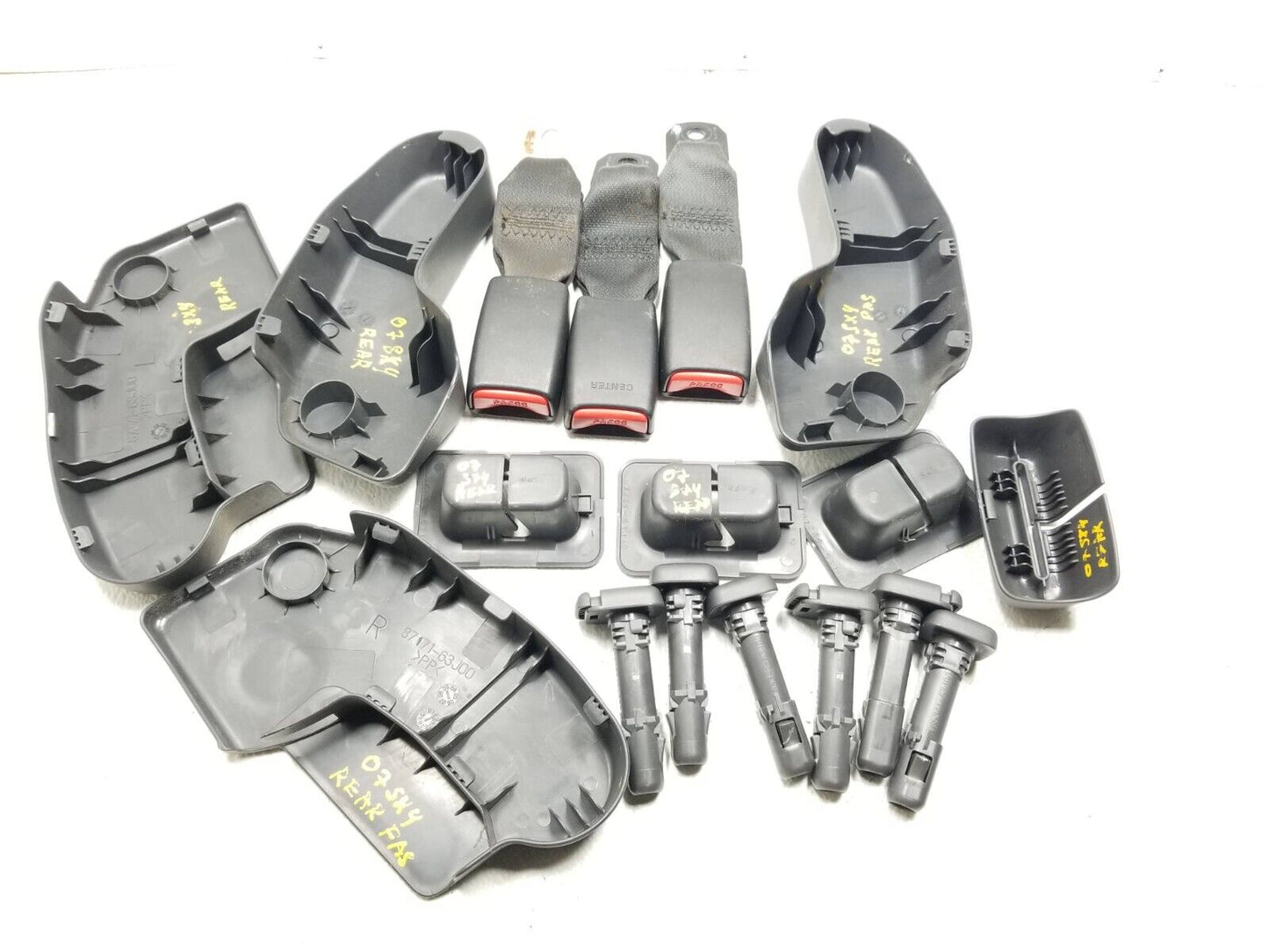 2007 - 2013 Suzuki Sx4 Rear Seat Trim & Seat Belt Buckle & Guide Set OEM