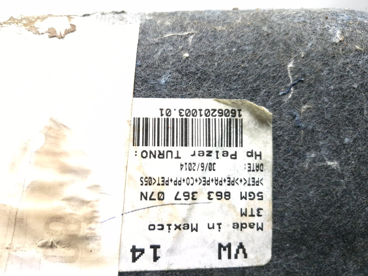 2015 Volkswagen Golf Tsi Floor Carpet Left & Right Side Pair OEM