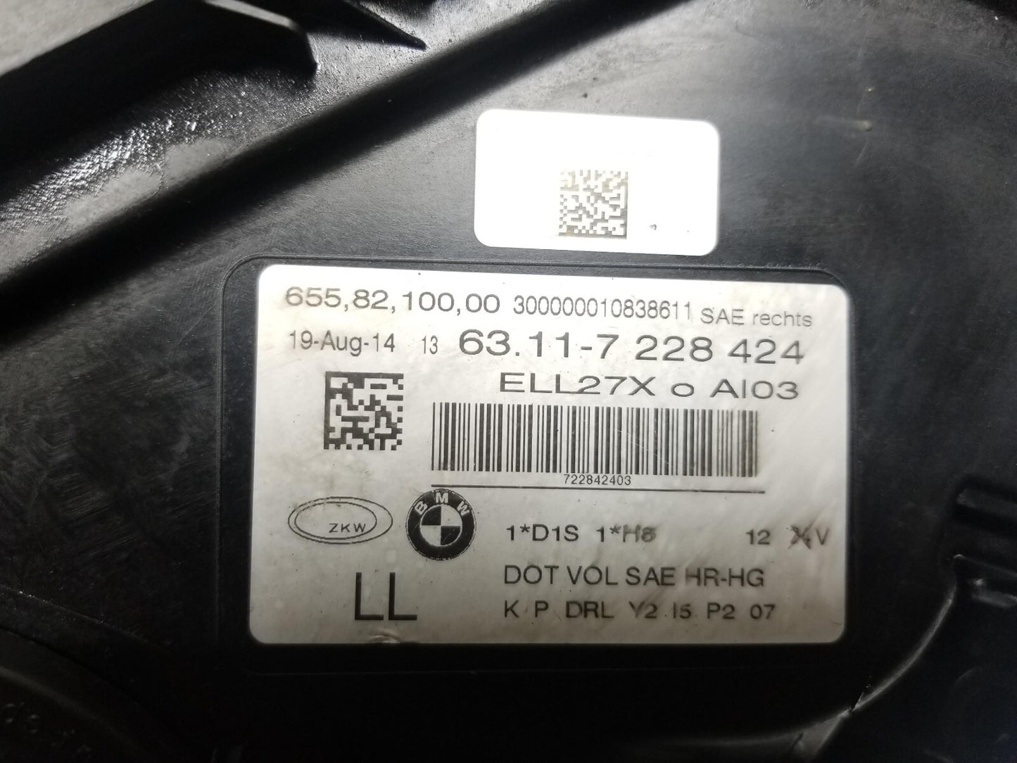09 10 11 12 BMW 750li Right Passenger Headlight OEM