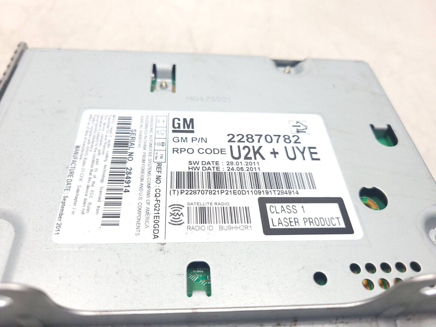 2011-2015 Chevrolet Cruze Radio Receiver AM FM Cd Mp3 22870782 OEM
