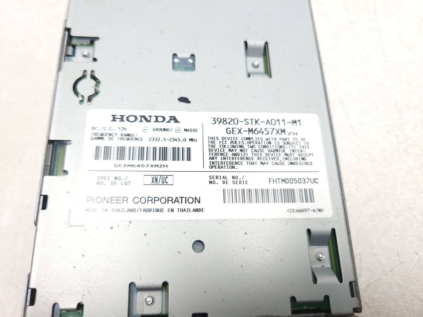 2007 - 2012 Acura Rdx Radio Satellite Computer Control Module OEM