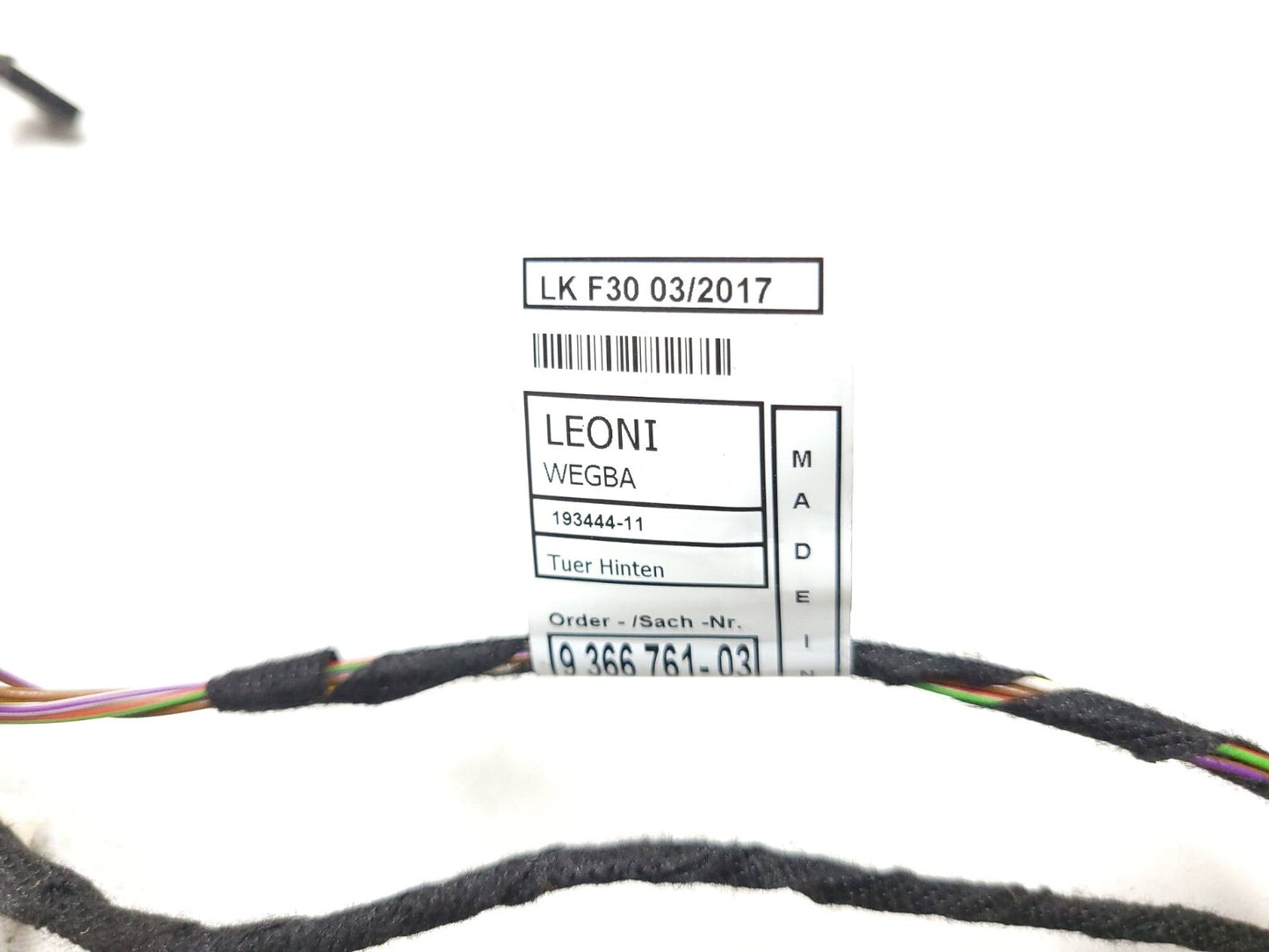 12-18 BMW 330xi F30 Door Wire Harness Rear Driver Side Left OEM โ
 76k