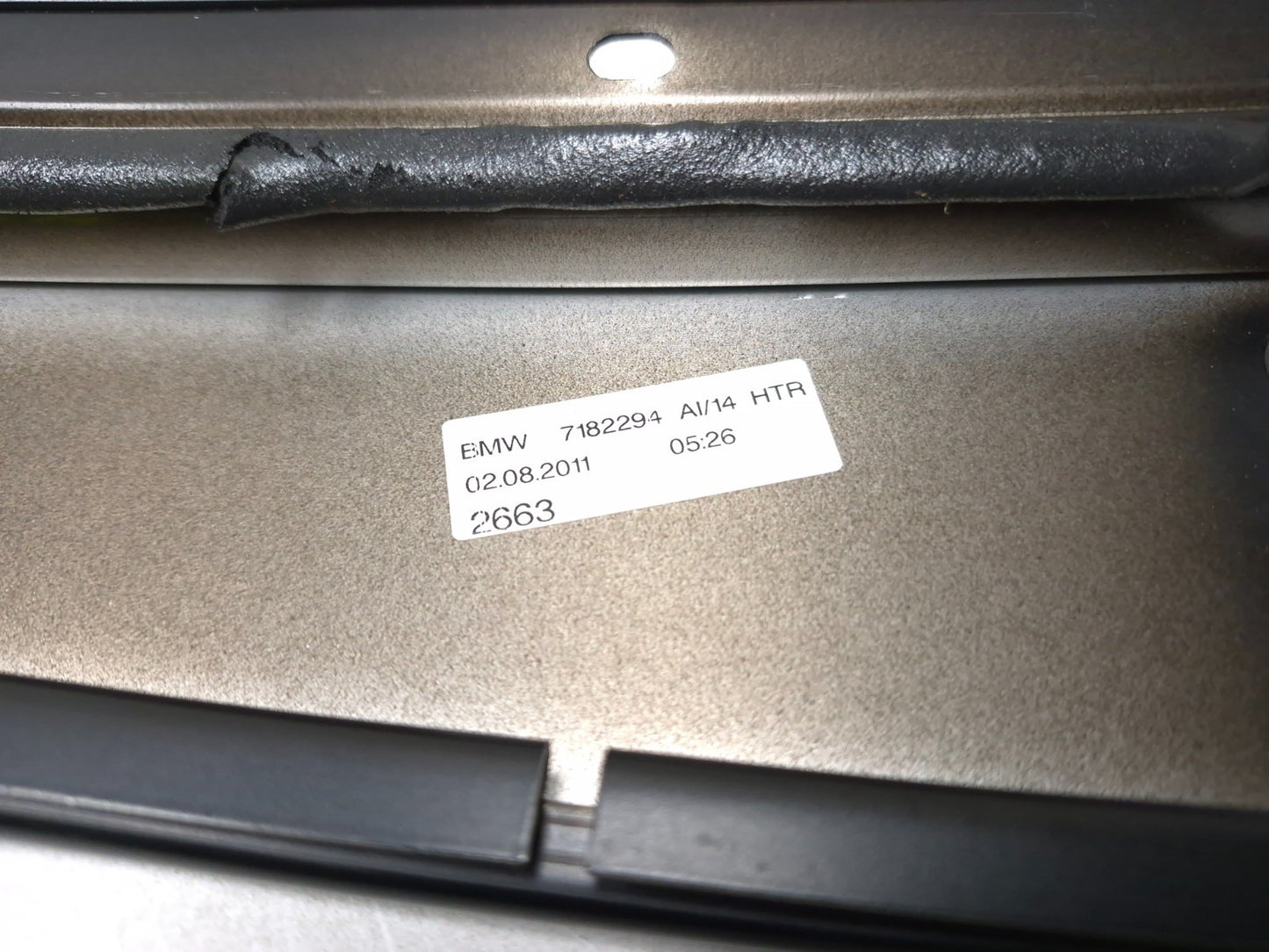2011 BMW 535i F10 Rear Door Exterior B Pillar Cover Passenger Side Right OEM