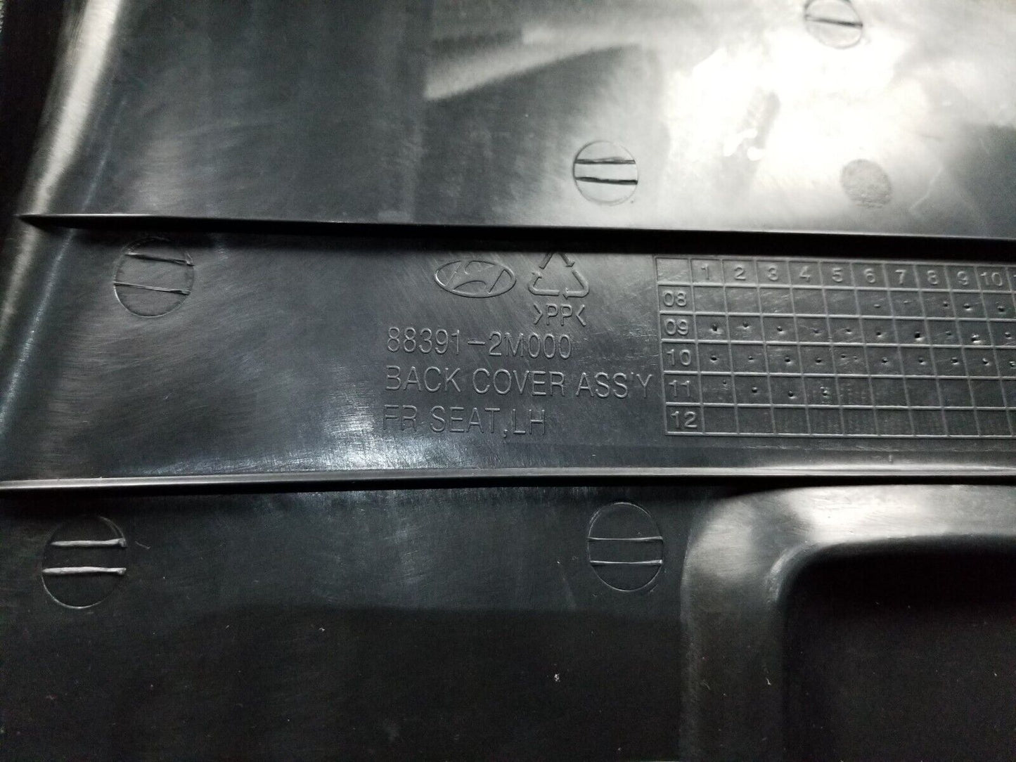 09-12 Hyundai Genesis Coupe Front Seat Back Backrest Cover Trim Driver Left OEM