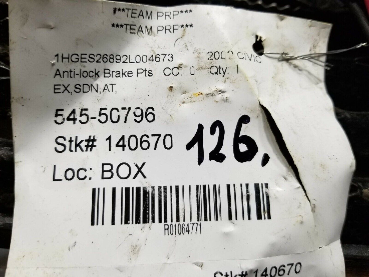 01 02 2001 2002 Honda Civic ABS Anti-lock Brake Pump Control 0265216823 OEM #126