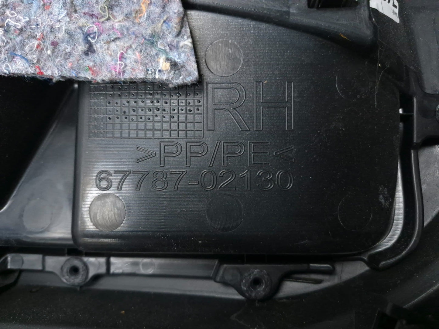 2018 Toyota Corolla Door Panel Trim Rear Passenger Side Right OEM