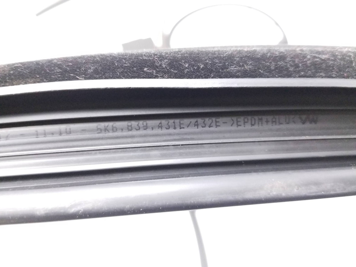 10 - 14 VW Golf GTI Upper Door Glass Weatherstrip Rear Passenger Side Right OEM
