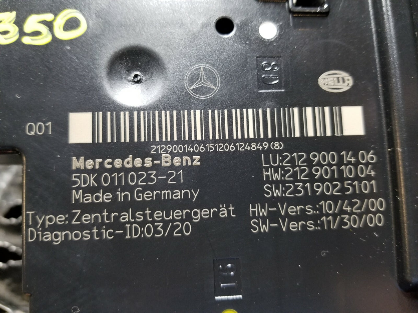 2013 Mercedes E350 Fuse Box Control Module OEM