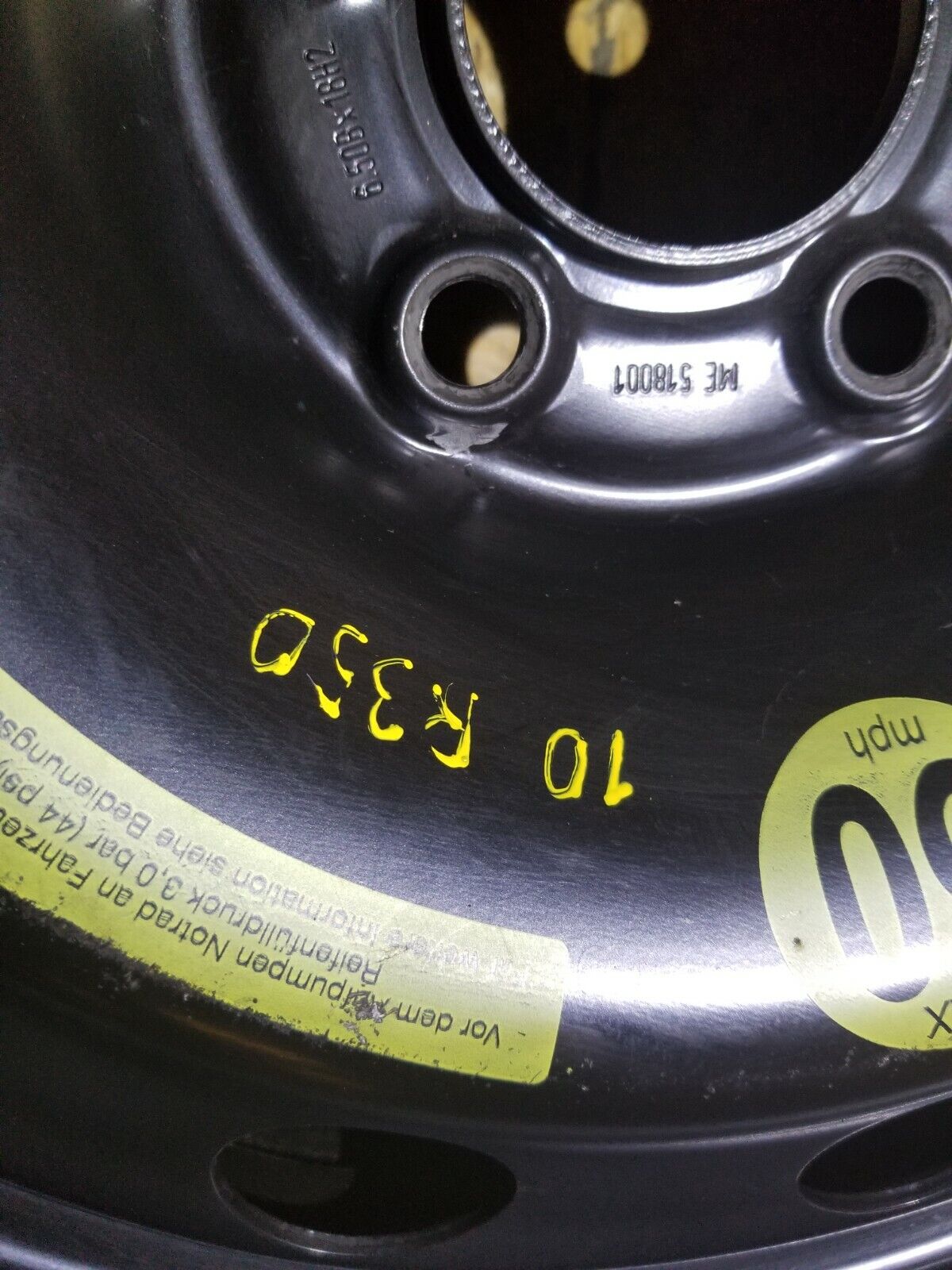 07 08 09 10 Mercedes-benz R350 Spare Tire 195/70r18 OEM