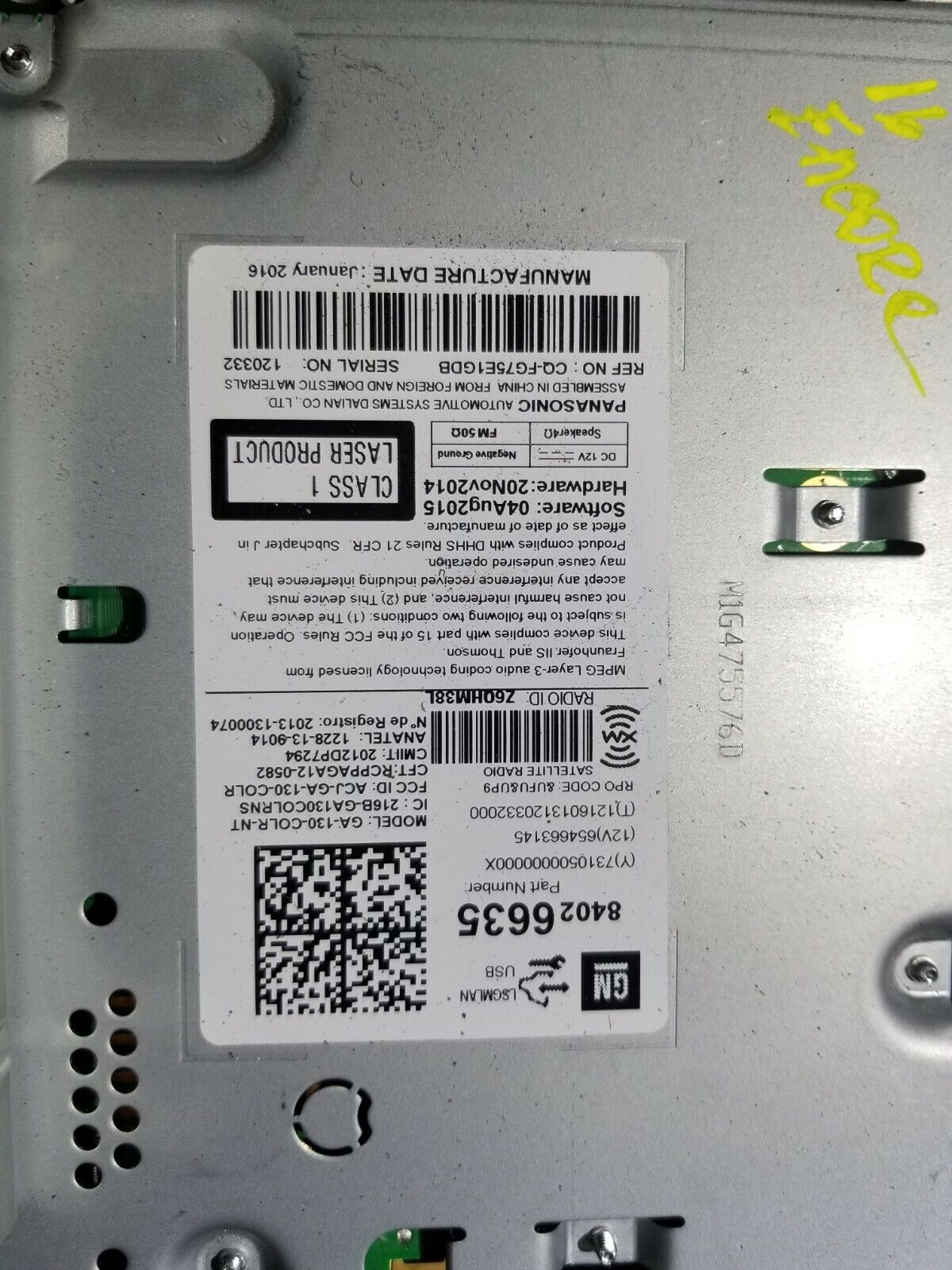 13 14 15 16 Buick Encore Cd Mp3 Player Radio Receiver W/ Intellilink OEM 32k