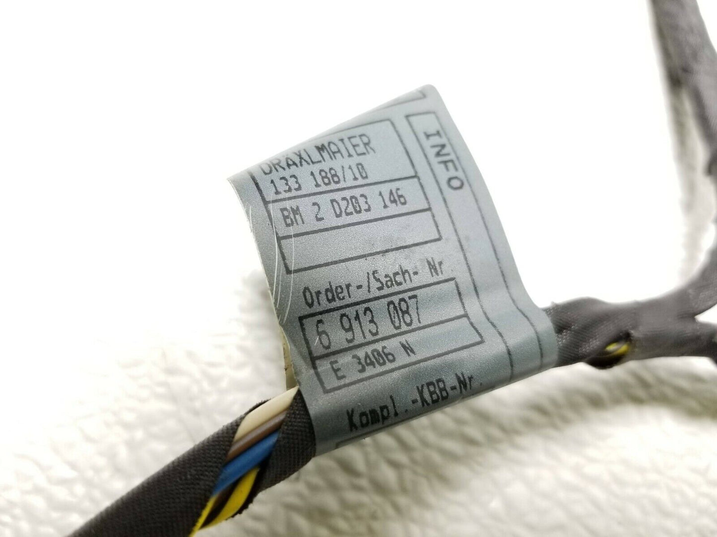 01 02 03 04 05 BMW E46 Rear Left Driver Door Wire Harness OEM 125k Miles